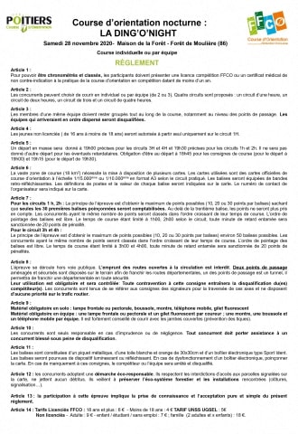 Ding'O Night - Règlement de la course Ding'O Night - Règlement de la course
