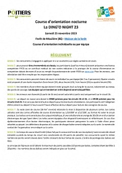 Ding'O Night - Règlement de la course Ding'O Night - Règlement de la course
