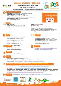 86 Orientation - Annonce de course 86 Orientation - Annonce de course